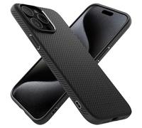 Spigen Coque pour iPhone 15 Pro Max, Liquid Air, [Surface Antidérapante] 6,7 Pouces - Noir Mat