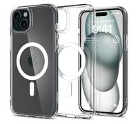 Spigen Coque pour iPhone 15, Ultra Hybrid MagFit, [Anti-jaunissement] 6,1 Pouces - Blanc
