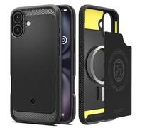 Spigen Coque pour iPhone 16 Plus, Rugged Armor MagFit, [Protection Militaire] 6,7 Pouces - Noir Mat