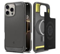 Spigen Coque pour iPhone 16 Pro Max, Rugged Armor MagFit, [Protection Militaire] 6,9 Pouces - Gris