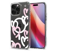 Spigen Coque pour iPhone 16 Pro Max, Ultra Hybrid MagFit, [Collaboration Cyrill] 6,9 Pouces - Hearts White Pink