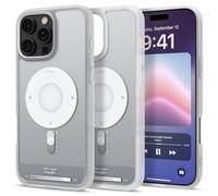 Spigen Coque pour iPhone 16 Pro Max, Ultra Hybrid MagFit, [Rétro Schématique] 6,9 Pouces - Argent Classique