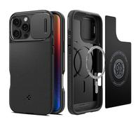 Spigen Coque pour iPhone 16 Pro, Optik Armor MagFit, [Cache Objectif] 6,3 Pouces - Noir