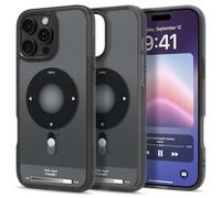 Spigen Coque pour iPhone 16 Pro, Ultra Hybrid MagFit, [Rétro Schématique] 6,3 Pouces - Noir Classique