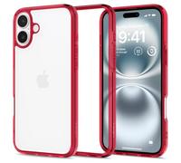 Spigen Coque pour iPhone 16, Ultra Hybrid, [Anti-jaunissement] 6,1 Pouces - Rouge Crystal