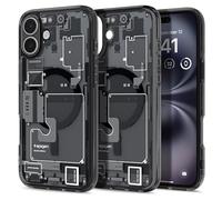 Spigen Coque pour iPhone 16, Ultra Hybrid MagFit, [Design Schématique] 6,1 Pouces - Zero One