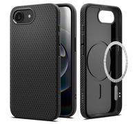 Spigen Coque pour iPhone 16e, Liquid Air MagFit, [Surface Antidérapante] - Noir Mat