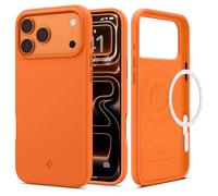 Spigen Coque pour iPhone 17 Pro Max, Silicone Fit MagFit, [Ultra Douce et Mince] - Orange Cosmique