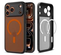 Spigen Coque pour iPhone 17 Pro Max, Ultra Hybrid MagFit, [DuraClear, Qualité Signature Spigen] - Frost noir orange