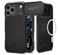 Spigen Coque pour iPhone 17 Pro, Optik Armor MagFit, [Protection Caméra] - Noir