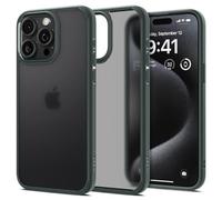 Spigen Coque [Translucide et Anti-Empreinte] en Dos PC et Bumper TPU Ultra Hybrid Frost pour iPhone 15 Pro Max - Frost Vert
