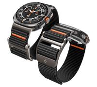 Spigen Dura Pro Flex Bracelet pour Galaxy Watch Ultra 2/1 47mm (2026/2025) | Bracelet nylon élastique avec boucle en alliage de zinc respirant, 47mm - Noir