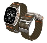Spigen DuraPro Flex Ultra Bracelet en Nylon Compatible avec Apple Watch Ultra 3/2/1 49mm, Series 11/10 46mm, Series 9/8/7 45mm, 44mm - Kaki