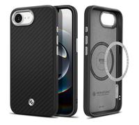 Spigen Enzo Aramid MagFit Coque Compatible avec iPhone 17e / 16e - Noir Mat
