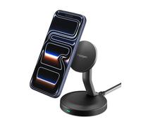 Spigen Essential 15W MagSafe Chargeur sans Fil [INCL. Câble USB-C 60 W] Station de Charge Magnétique Rapide pour iPhone 17 16 15 14 Pro Max Air & Coques MagSafe pour Galaxy S25, Pixel 10 Pro - Noir