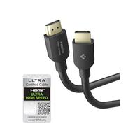 Spigen Essential Câble HDMI 2.1 2M Certifié HDMI Forum, Haute Vitesse 48Gbps 8K@60Hz 4K@120Hz, Dolby Vision, eARC, connecteurs plaqués or 24K pour TV, PS5, Xbox, moniteur - Noir