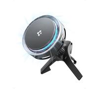 Spigen Essential CryoMax MagFit Qi2 15W Chargeur Magsafe Voiture pour Grille d’Aération, Chargeur Voiture sans Fil avec refroidissement, Fonction d’éclairage LED, Compatible avec iPhone 16/15/14/13/12