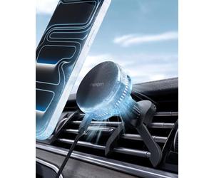 Spigen Essential Cryomax MagFit Qi2.2 25W Chargeur MagSafe Voiture avec Refroidissement, Charge Rapide, Support Téléphone Voiture MagSafe pour Grille d’Aération, Compatible avec iPhone 17 16 15 14 13
