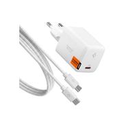 Spigen Essential GaN 45W 1 Port Chargeur Secteur USB-C Rapide - Noir | Chargeur rapide PPS PD 3.0 avec câble 100W pour iPhone 18/17/16 Pro Max, Galaxy S26/S25 Ultra, Z Fold/Flip 8 Ultra, Pixel 11