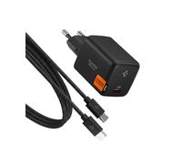 Spigen Essential GaN 45W 1 Port Chargeur Secteur USB-C Rapide - Noir | Chargeur rapide PPS PD 3.0 avec câble 100W pour iPhone 18/17/16 Pro Max, Galaxy S26/S25 Ultra, Z Fold/Flip 8 Ultra, Pixel 11