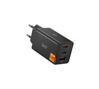 Spigen Essential GaN 67W 3 Ports Chargeur Secteur USB-C Rapide - Noir | Chargeur rapide PPS PD 3.0, compatible iPhone 18/17/16 Pro Max, Galaxy S26/S25 Ultra, Z Fold/Flip 8 Ultra, Pixel 11/10