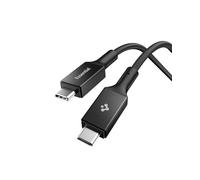 Spigen Essential USB C Cable avec E-Marker Chip 100W PD Câble de Charge Rapide en Nylon Tressé [1,5m] pour iPhone 17/16/15 Pro Max Air, Samsung Galaxy S25 Ultra, Pixel 10/9/8 Pro Fold XL, iPad - Noir