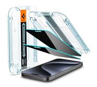 Spigen EZ Fit Verre Trempé Anti-Espion [Lot de 2] pour iPhone 15 Pro