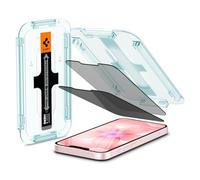 Spigen EZ Fit Verre Trempé Anti-Espion [Lot de 2] pour iPhone 17e/16e | 14/13/13 Pro, Installation facile, Dureté 9H, Anti-traces, Sensibilité tactile, Compatible coques, Protection écran