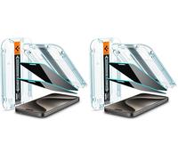 Spigen EZ Fit Verre Trempé Anti-Espion [Lot de 4] pour iPhone 15 Pro Max
