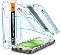 Spigen film en verre tR EZ Fit iPhone 15 Plus, set de 2 pièces, kit de montage, transparent