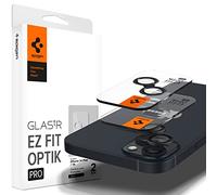 Spigen Glas.tR EZ Fit Optik Pro Protection Camera compatible avec iPhone 15/15 Plus, iPhone 14/14 Plus, Noir, 2 Pièces, Protection Individuelle, Kit d'installation inclus