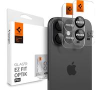 Spigen Glas.tR EZ Fit Optik Pro Protection Camera pour iPhone 17, iPhone 16, iPhone 16 Plus, Noir, 2 Pièces, Protection Individuelle, Kit d'installation Inclus