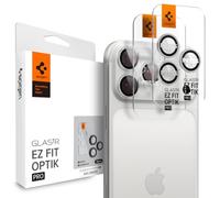 Spigen Glas.tR EZ Fit Optik Pro Protection Camera pour iPhone 17 Pro, iPhone 17 Pro Max, 2 Pièces, Argent, Protection Individuelle, Kit d'installation inclus