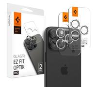 Spigen Glas.tR EZ Fit Optik Pro Protection Camera pour iPhone 17 Pro, iPhone 17 Pro Max, 2 Pièces, Gris, Protection Individuelle, Kit d'installation inclus