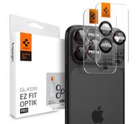 Spigen Glas.TR EZ Fit Optik Pro Protection Camera pour iPhone 16 Pro/Pro Max, iPhone 15 Pro/Pro Max, iPhone 14 Pro/Pro Max,2 Pièces, L-Series Edition, Kit d'installation Inclus