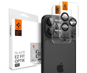 Spigen Glas.tR EZ Fit Optik Pro Protection Camera pour iPhone 17 Pro/Pro Max, iPhone 16 Pro/Pro Max, iPhone 15 Pro/Pro Max, iPhone 14 Pro/Pro Max,2 Pièces,ZeroOne Edition,Kit d'installation Inclus