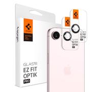Spigen Glas.tR EZ Fit Optik Pro Protection Camera pour iPhone 17e, iPhone 16e, 2 Pièces, Noir, Protection Individuelle, Kit d'installation inclus