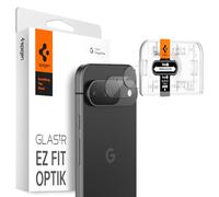 Spigen Glas.tR EZ Fit Optik Protection Caméra pour Google Pixel 9, 2 Pièces, Installation Facile, Résistant aux Rayures, Clair, Dureté 9H