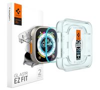 Spigen Glas.tR EZ Fit Protection écran pour Apple Watch Ultra 3, Apple Watch Ultra 2, Apple Watch Ultra 1, 49mm, 2 Pièces, Kit d'installation, Résistant aux Rayures, Ultra Claire