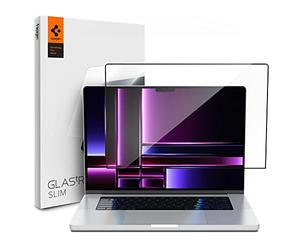 Spigen Glas.tR Slim Verre trempé pour MacBook Pro 16 Pouces (M5 Pro / M5 Max (2026) / M4 series / M3 series / M2 series / M1 series), Couverture complète, Extreme Résistant aux Rayures, Ultra Claire