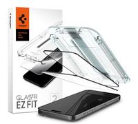 SPIGEN EZ Fit - Lot de 2 films de protection d'écran complets pour iPhone 15 Pro Max, kit d'alignement automatique en verre trempé de qualité supérieure - Noir