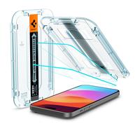 Spigen Glas.tR EZ Fit Verre Trempé pour iPhone 16, iPhone 15, 2 Pièces, Installation Facile, Dureté 9H, Résistant aux Rayures, Protection écran
