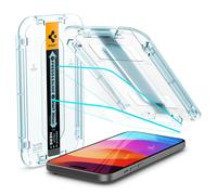 Spigen Glas.tR EZ Fit Verre Trempé pour iPhone 16 Plus, iPhone 15 Plus, 2 Pièces, Installation Facile, Dureté 9H, Résistant aux Rayures, Protection écran