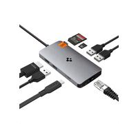 Spigen Hub USB C 8-en-1 Adaptateur Multiport 100W PD 3.0 Lecteur de carte microSD/SD Port de données 5Gbit/s pour MacBook Pro Air M1 M2 Steam Deck Dell XPS 4K 60Hz HDMI Ethernet USB C et 3 Ports USB A
