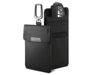 Spigen Klasden Conçu pour la Voiture RFID Signal Blocking Car Key Fob Protector Bag Car Key Pouch - Noir