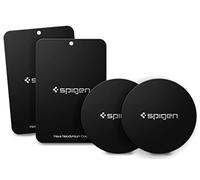 Spigen Kuel [A210] Metallplatten für Magnetische KFZ Handyhalterung mit 3M Kleber - 4er Pack (2 Runde 2 Rechteckige)
