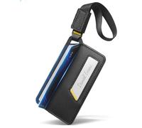 Spigen Life Étiquette Valise LF510 Étiquette de bagage avec fermeture magnétique Étiquette d'adresse pour sacs de voyage, valises et bagages à main (1 pièces) - Noir