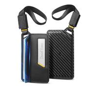 Spigen Life Étiquette Valise LF510 Étiquette de bagage avec fermeture magnétique Étiquette d'adresse pour sacs de voyage, valises et bagages à main (2 pièces) - Noir