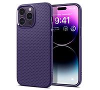 Spigen Liquid Air Coque pour iPhone 14 Pro - Violet Foncé | Air Cushion Tech, Sound Tunnel Tech, protection de qualité militaire, coque fine en TPU, prise en main antidérapante