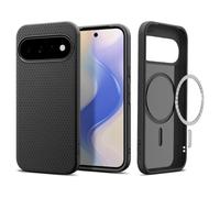 Spigen Liquid Air MagFit Coque pour Google Pixel 11 - Noir Mat | Pixelsnap Parfait, Motif Truss avec grip antidérapant, Aimant MagSafe intégré, Technologie Spigen Sound Tunnel